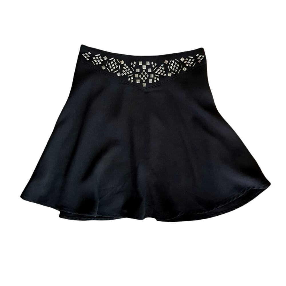 Silence + Noise Urban Outfitters Black Silver Beaded Sequin Mini Skirt Small